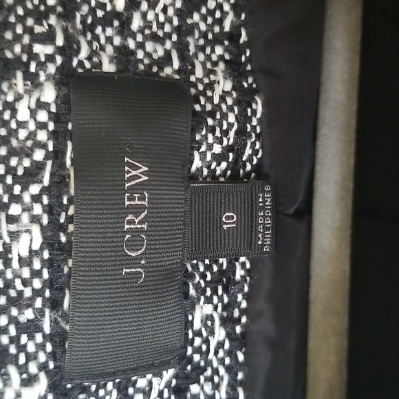 J Crew Black & White Tweed Moto Jacket Blazer sz 10 - Picture 4 of 8